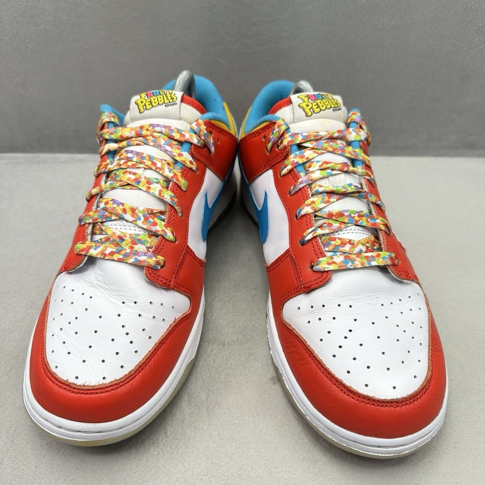 Nike Dunk Low QS Mens Size 9 Lebron James x Fruity Pebbles Shoes Red White 2022 - Picture 2 of 9